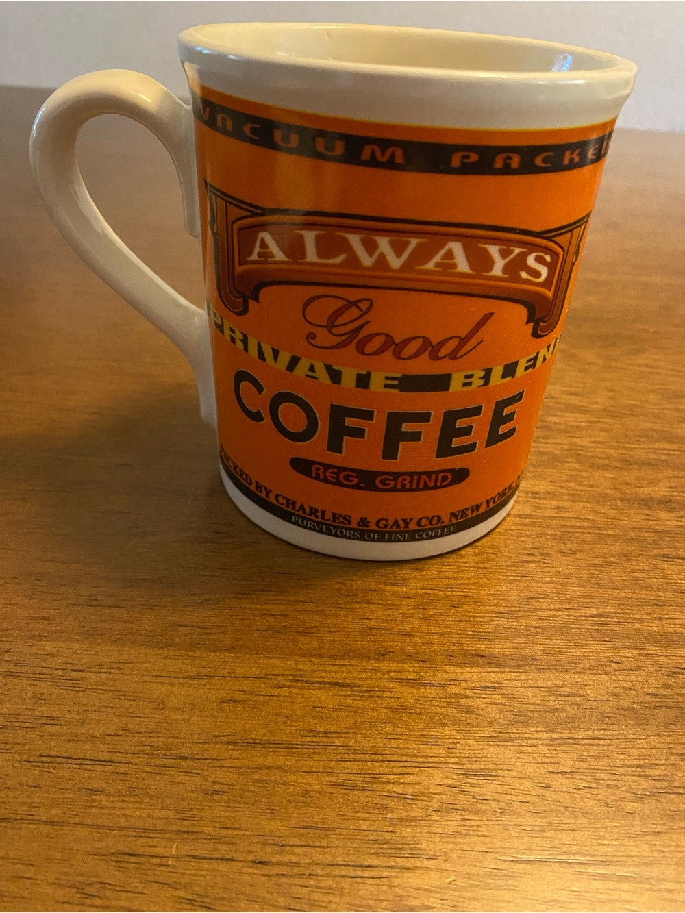 Always Good Orange Coffee Mug with White Handle